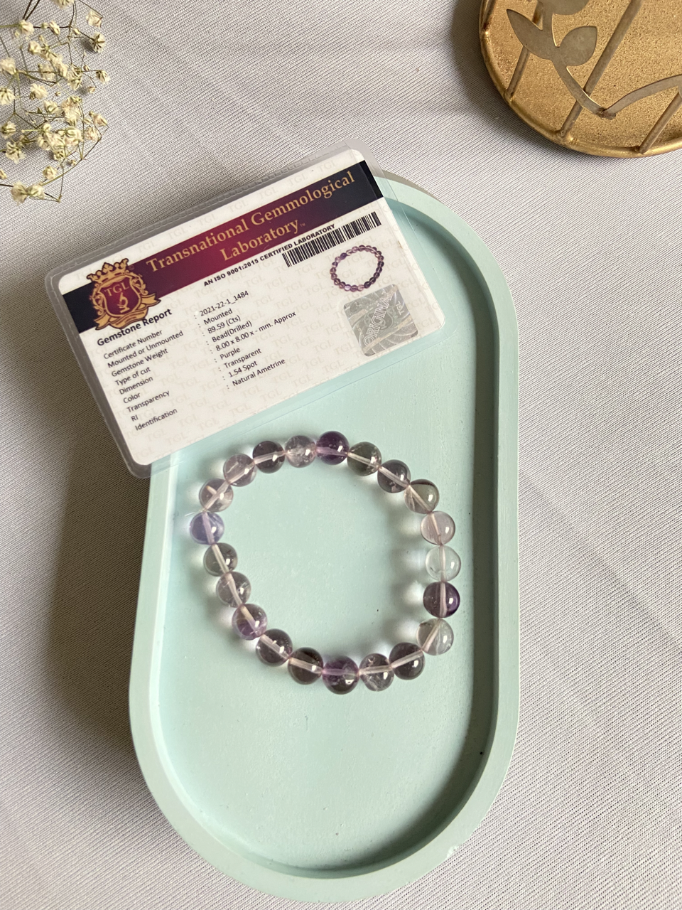 Ametrine Bracelet, Natural Ametrine Faceted Nugget Stone and Seed Bead  Adjustable Bracelet, Purple Chunky Stone Bracelet